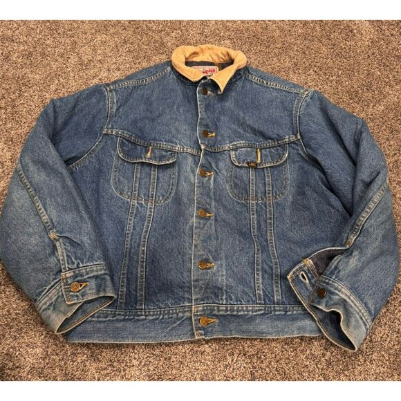 Lee Other - Vintage Lee Storm Rider Denim Blanket Lined Faded 1980s Jacket Sz 46